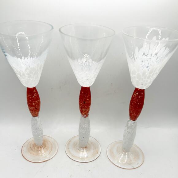 Jiri Vosmik for Glass Atelier Morava 8 Hand Crafted Art Colored Glass Cordials - Picture 2 of 12